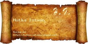 Hutka István névjegykártya
